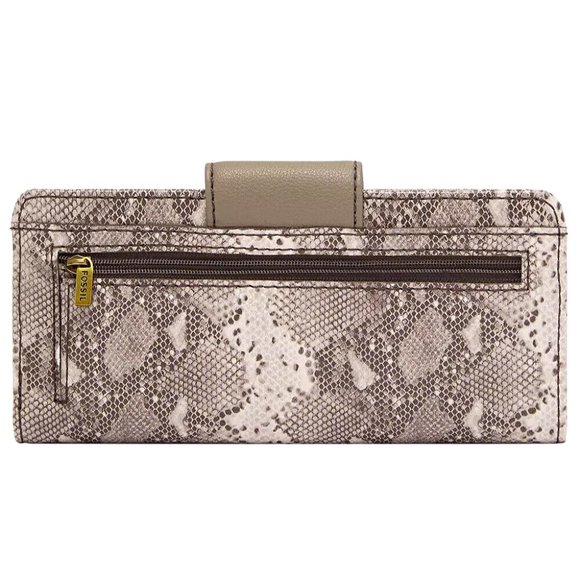 New Fossil Madison Tab Clutch Wallet Snake Print Multi - Picture 3 of 4